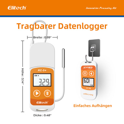 Elitech RC-5+ TE PDF USB-Temperaturdatenlogger mit externer Sonde -40℃~85℃