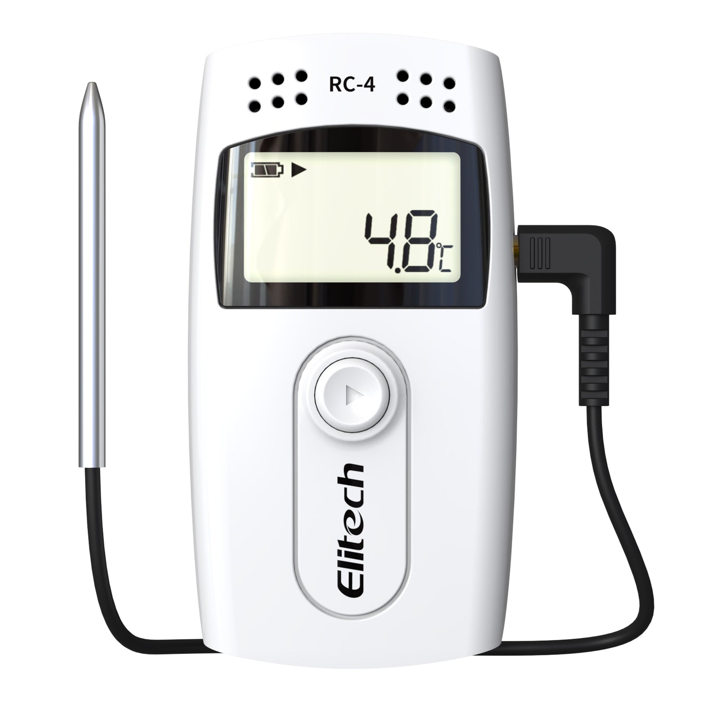 Elitech RC-4 Temperaturdatenlogger, USB-Recorder mit Doppelsensoren, LCD-Display, Summeralarm