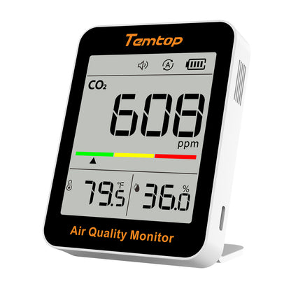 Temtop C1 CO2-Monitor Luftqualitätsmonitor, Kohlendioxid-Detektor für den Innenbereich für CO2, Temperatur und Luftfeuchtigkeit