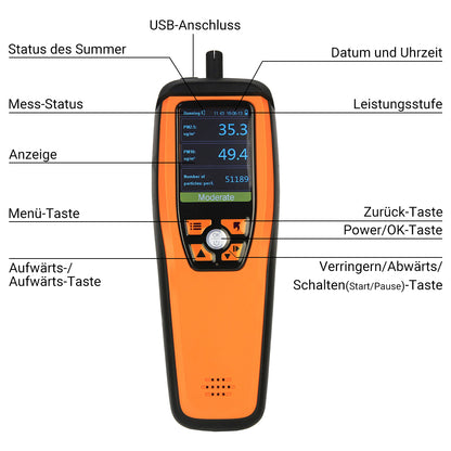 Temtop M2000C 2ND CO2-Luftqualitätsmonitor für den Datenexport von CO2 PM2,5 PM10-Partikeln, Temperatur- und Luftfeuchtigkeitsdetektoren