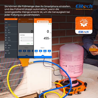 Elitech LMC-310A Drahtlose Kältemittel-HVAC-Digitalwaage für das Befüllen, 150 kg