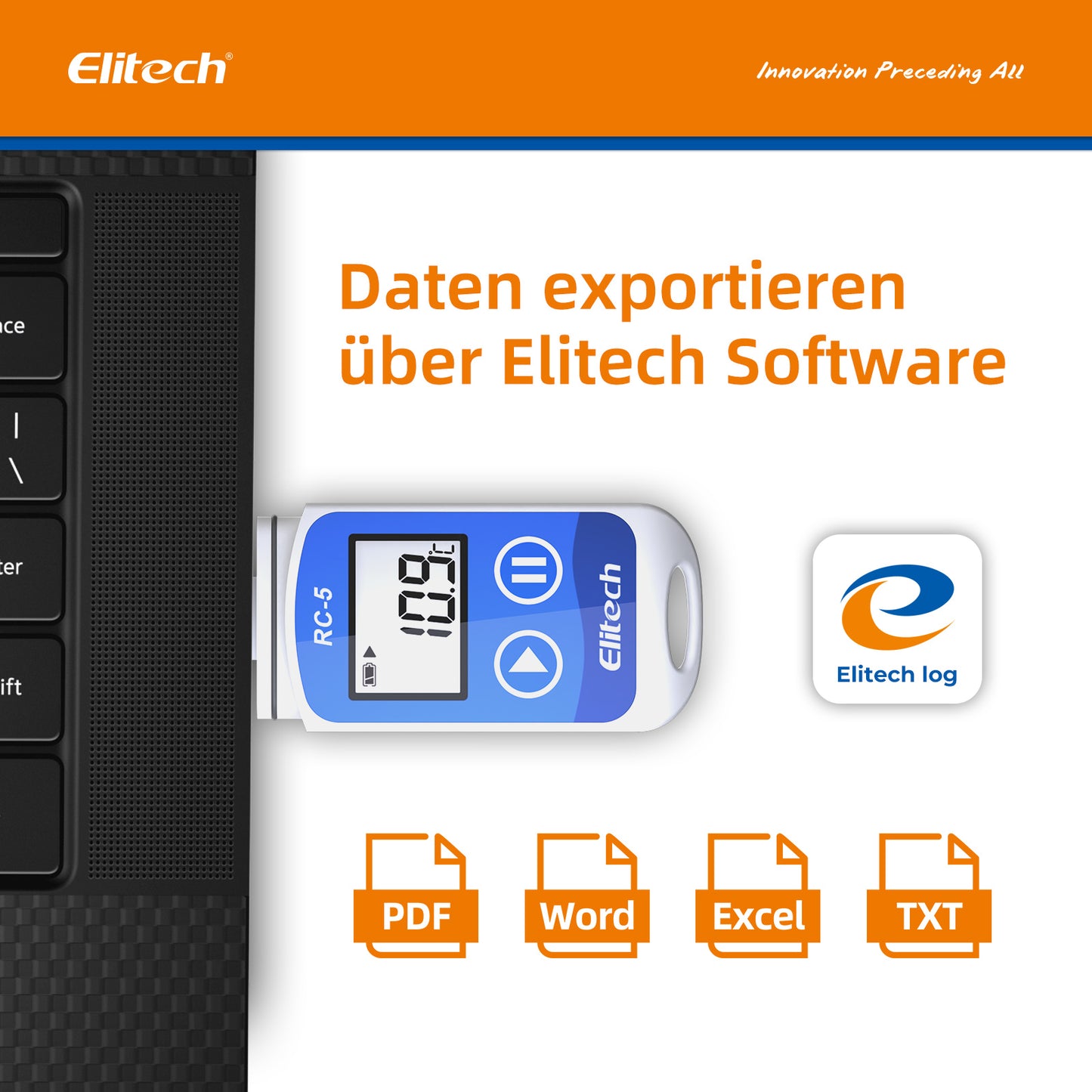 Elitech RC-5 Temperatur Datenlogger, USB-Datenrekorder, 32000 Punkte