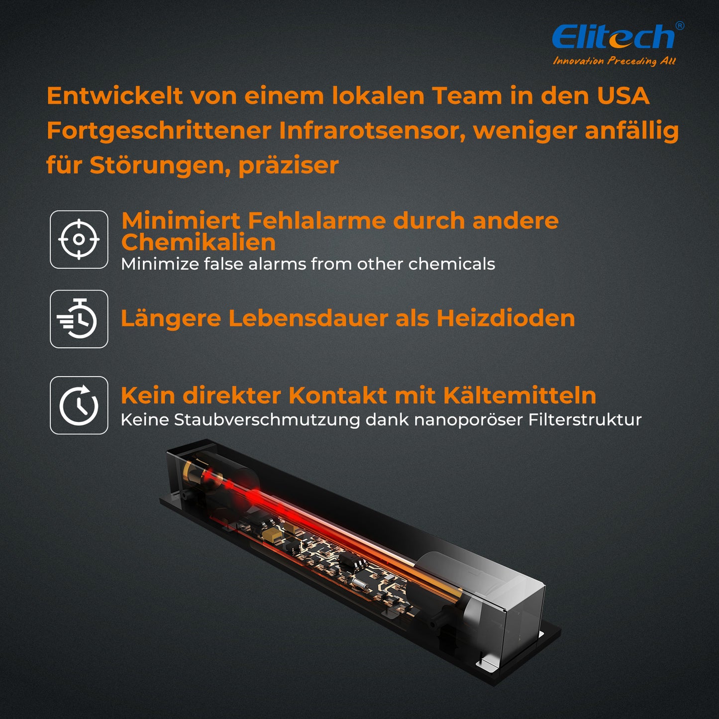 Elitech ILD-200 Infrarotsensor Elektronischer Kältemittel-Leckdetektor HVAC Freon-Leckdetektor