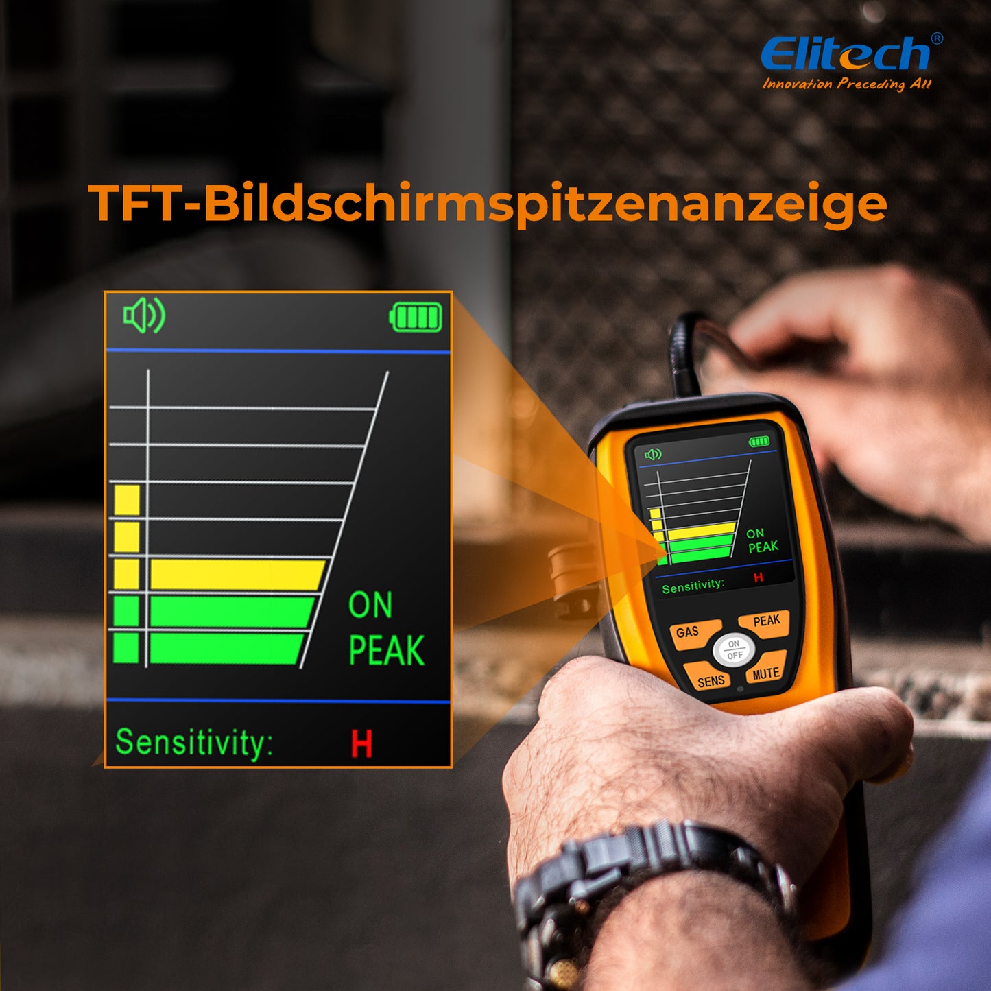 Elitech ILD-300 Elektronischer Kältemittel-Leckdetektor HVAC, Freon-Leckdetektor, Infrarotsensor mit einer Lebensdauer von bis zu 10 Jahren, 4 g/Jahr