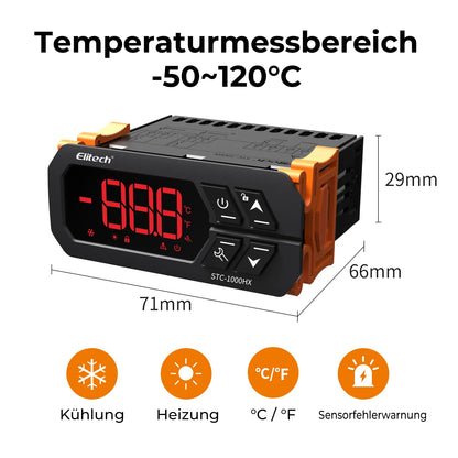 Elitech STC-1000HX Temperaturregler Thermostat automatischer Schalter zum Kühlen und Heizen Upgrade STC-1000