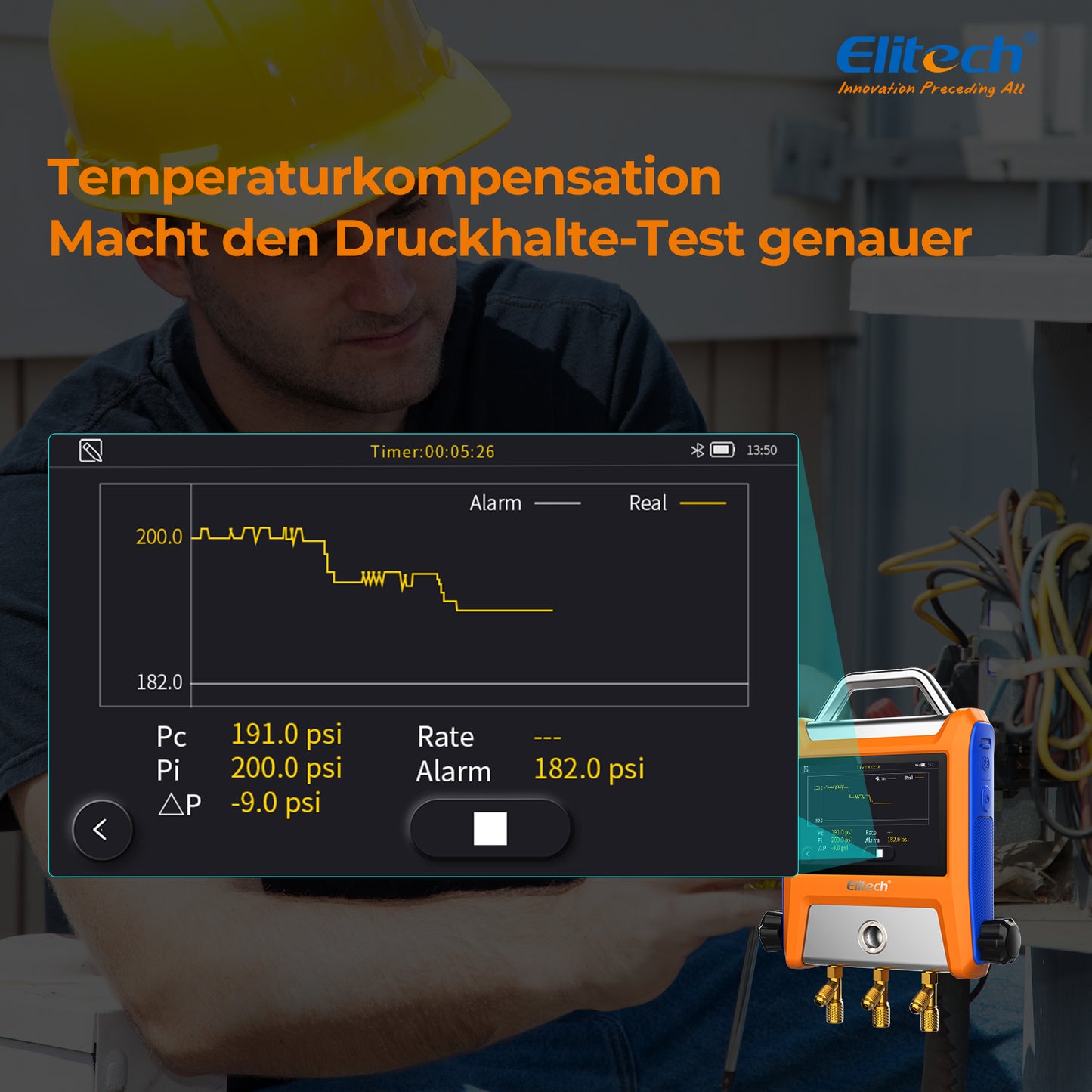 Elitech EMG-20V Intelligenter digitaler Kühlverteiler, 2 Ventile, APP-Steuerung, großer Touchscreen