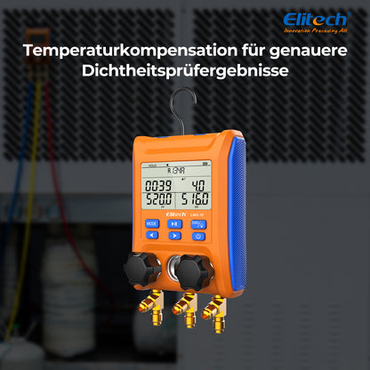 Elitech LMG-10 Kühlung Digital Verteiler Messgerät Set, hochpräzises Druck Temperatur Vakuum Leckage Tester Dignostik Messgerät Set