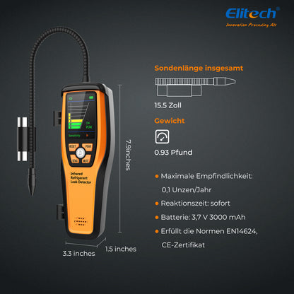 Elitech ILD-200 Infrarotsensor Elektronischer Kältemittel-Leckdetektor HVAC Freon-Leckdetektor