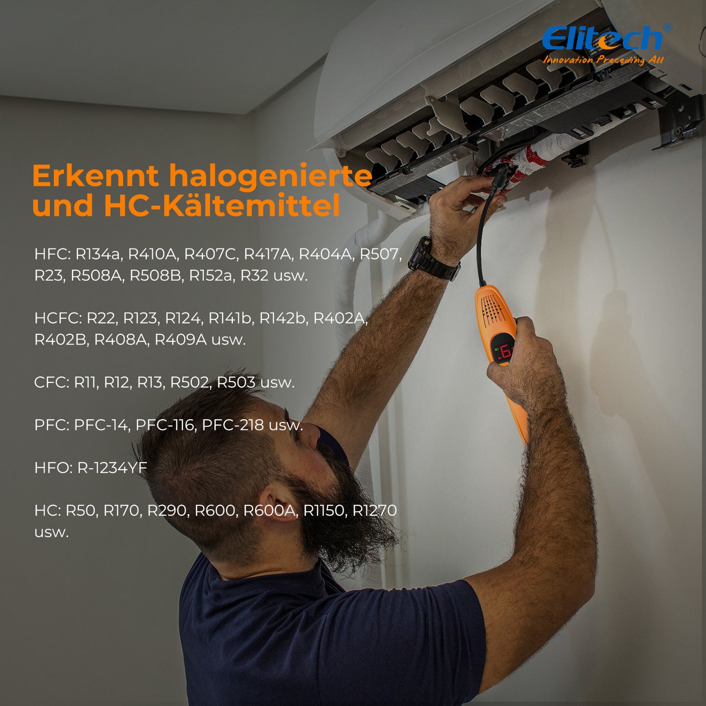 Elitech LD-100+ verbessertes Heizdioden-Kältemittel-Lecksuchgerät, HVAC- und automatisches Klimaanlagen-Servicetool