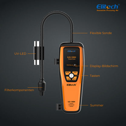 Elitech ILD-100H Tragbarer Heizdiode-Kältemittel-Lecksucher