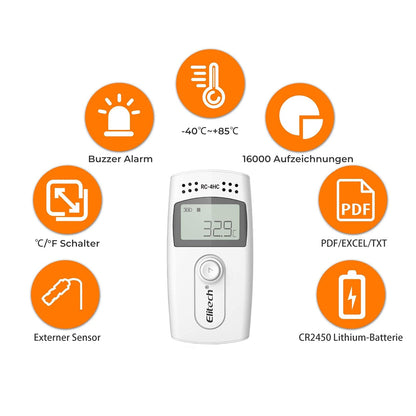 Elitech RC-4HC USB-Datenlogger für Temperatur und Luftfeuchtigkeit