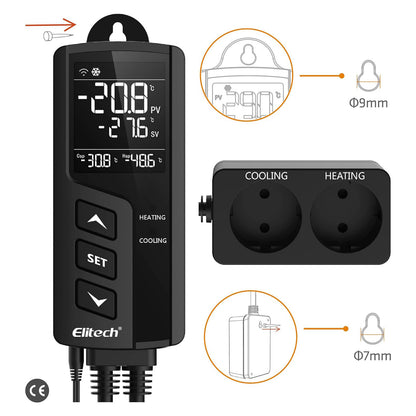 Elitech STC-1000WiFi EU Drahtloser vorverdrahteter Temperaturregler-Thermostat