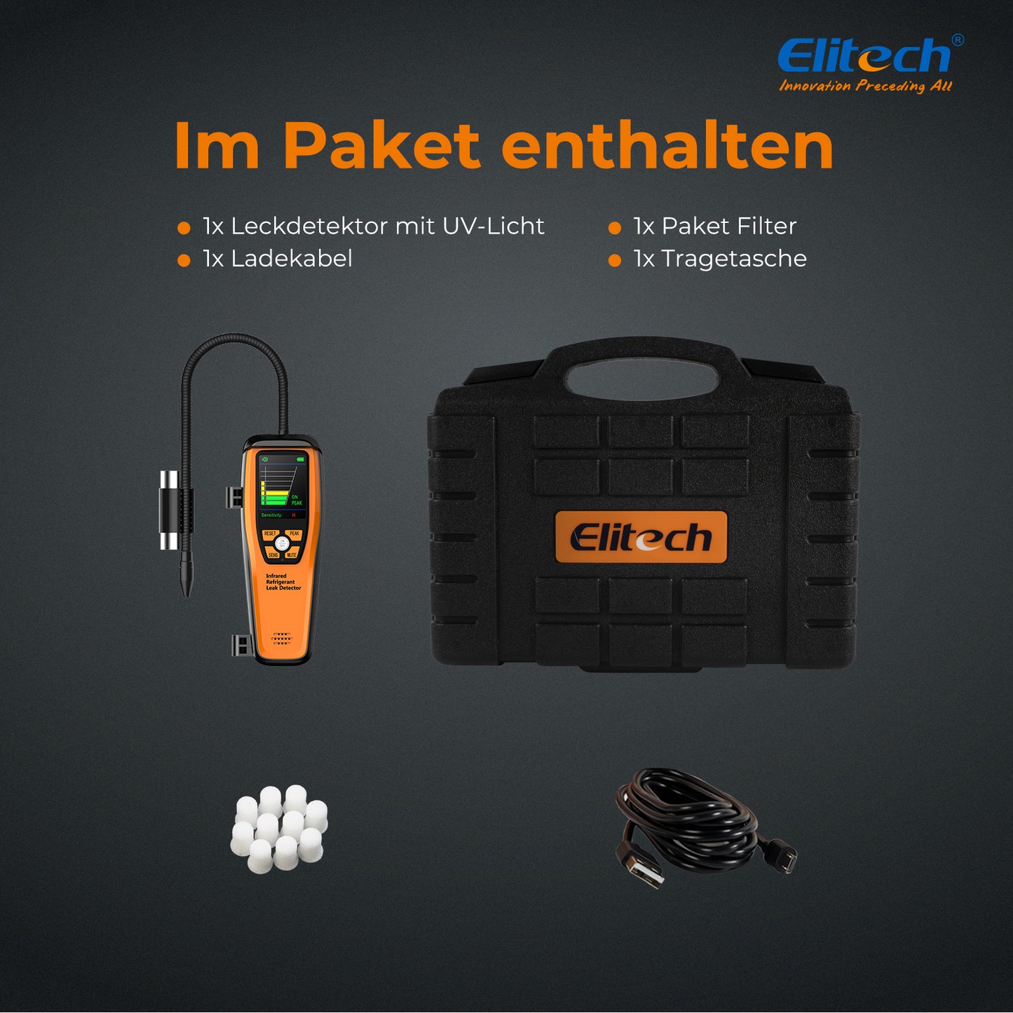 Elitech ILD-200 Infrarotsensor Elektronischer Kältemittel-Leckdetektor HVAC Freon-Leckdetektor