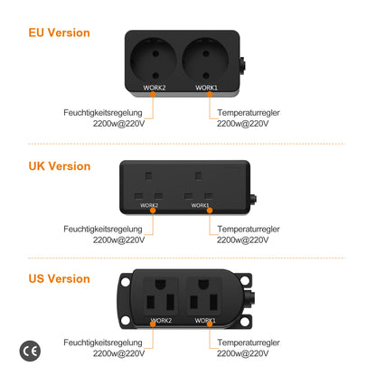 Elitech STC-1000WiFi TH EU Vorverkabelter intelligenter Temperatur- und Luftfeuchtigkeitsregler, kabellose WiFi-Fernbedienung