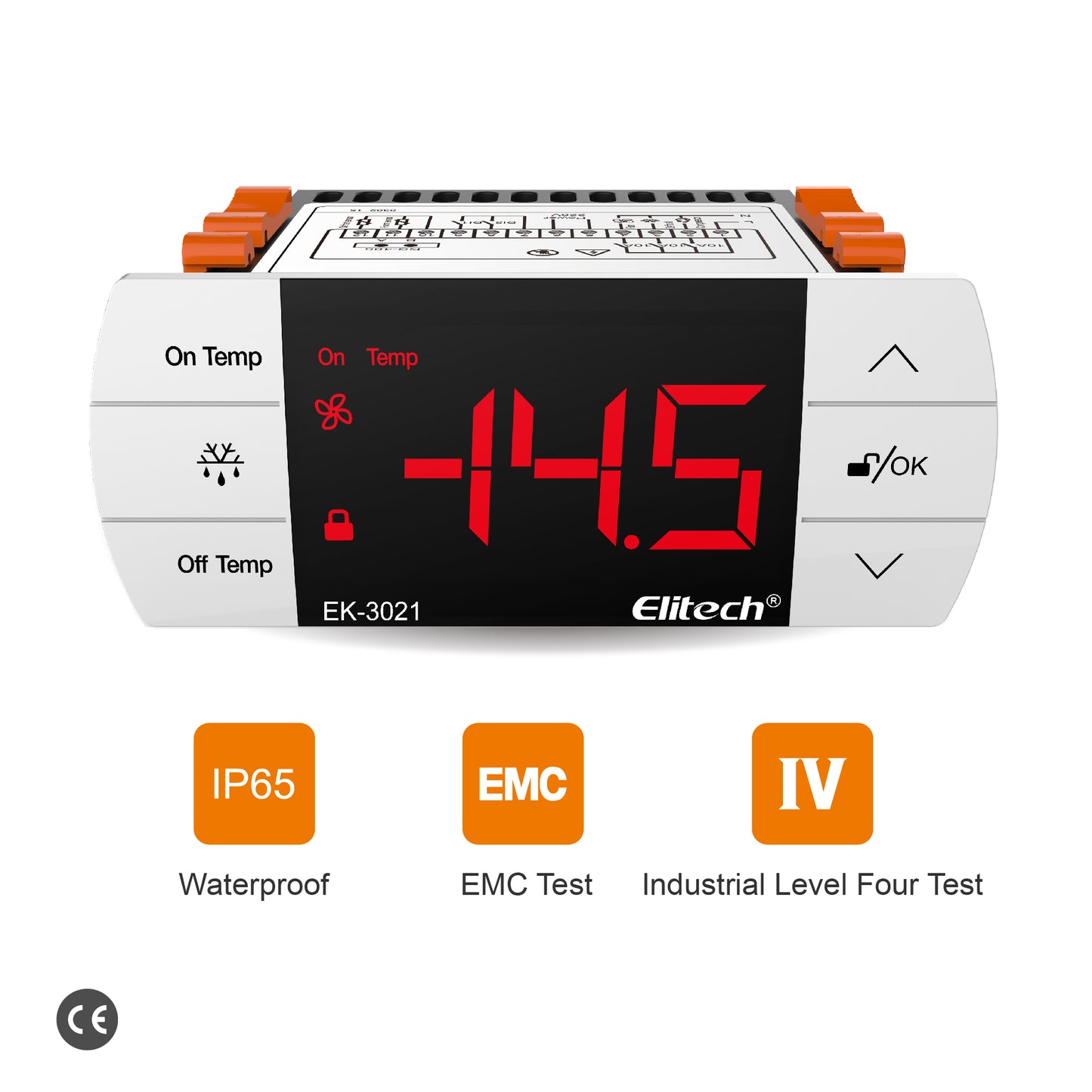 Elitech EK-3021 Zweikanal-Digital-Temperaturregler Kühlsystem mit Abtaufunktion, Touch-Tasten