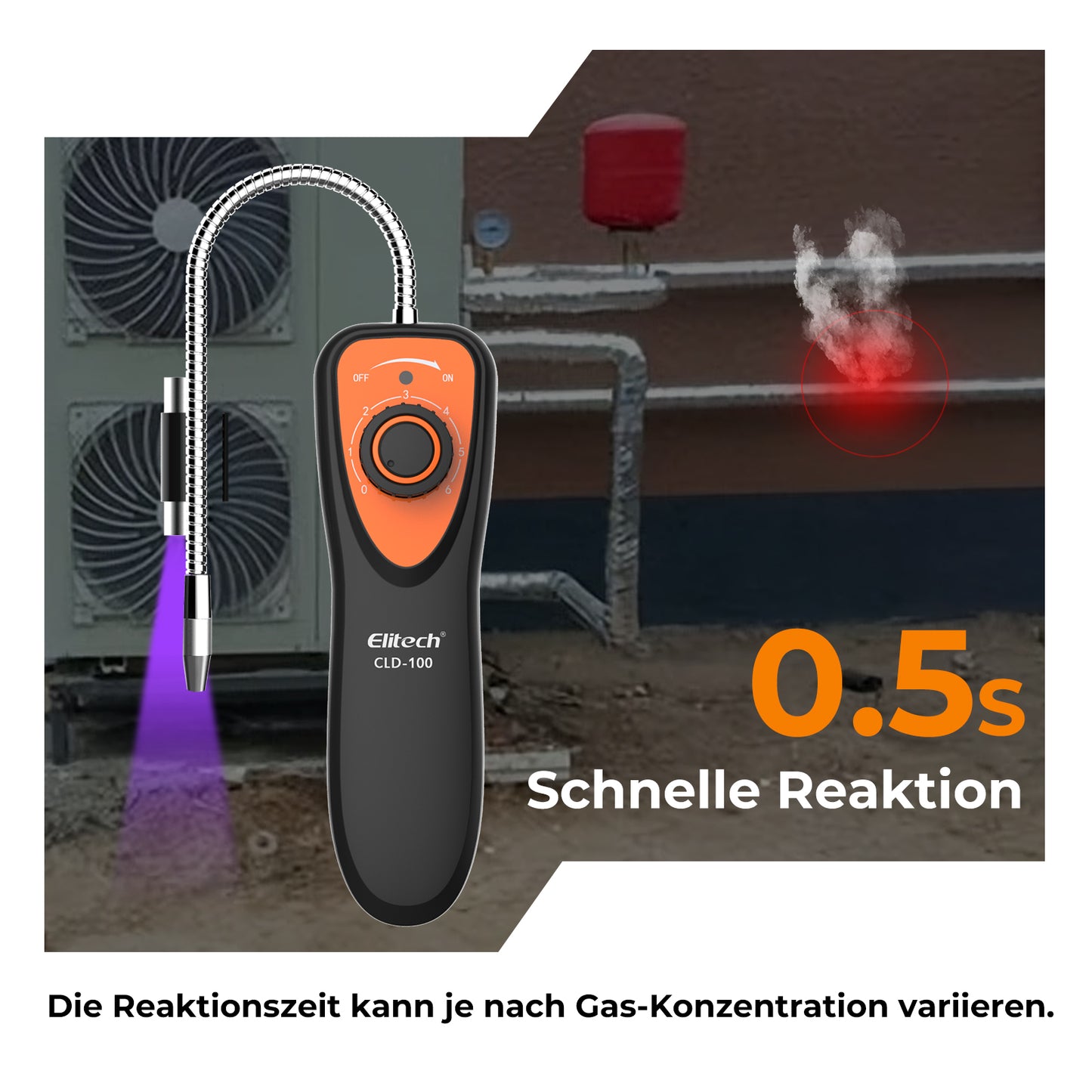 Elitech CLD-100UV Kältemittel-Lecksucher, Halogen-Kälteleckagetester mit UV-LED