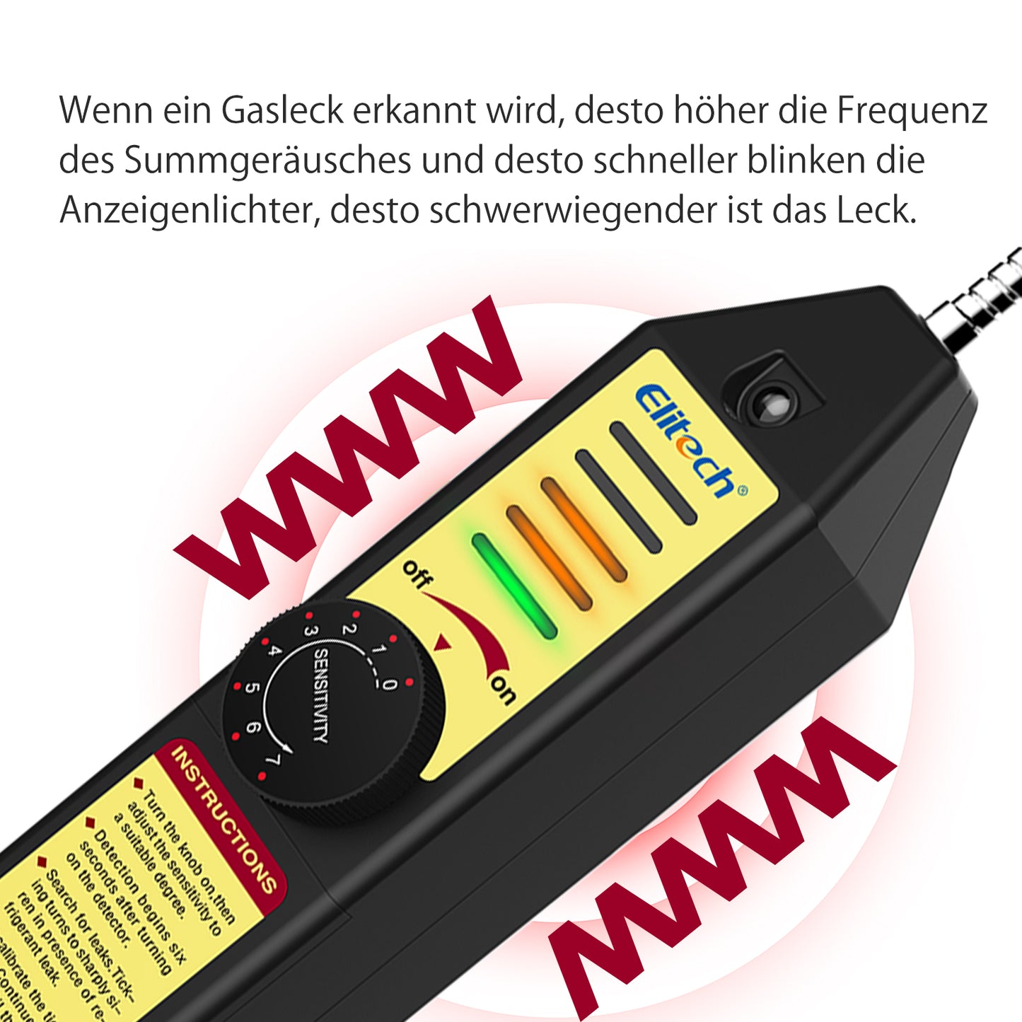 Elitech WJL-6000SUV Kältemittel-Leckdetektor mit UV-LED Corona-Sensor AC-Halogengas-Leckerkennung