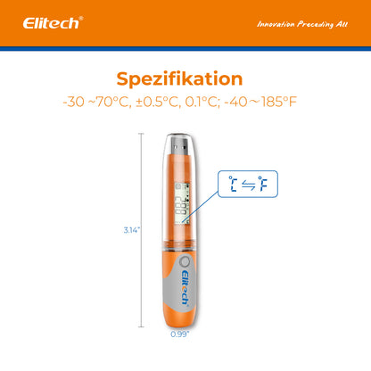 Elitech RC-51 USB-PDF-Temperaturdatenlogger-Recorder-Tester, 32000 Aufzeichnungen