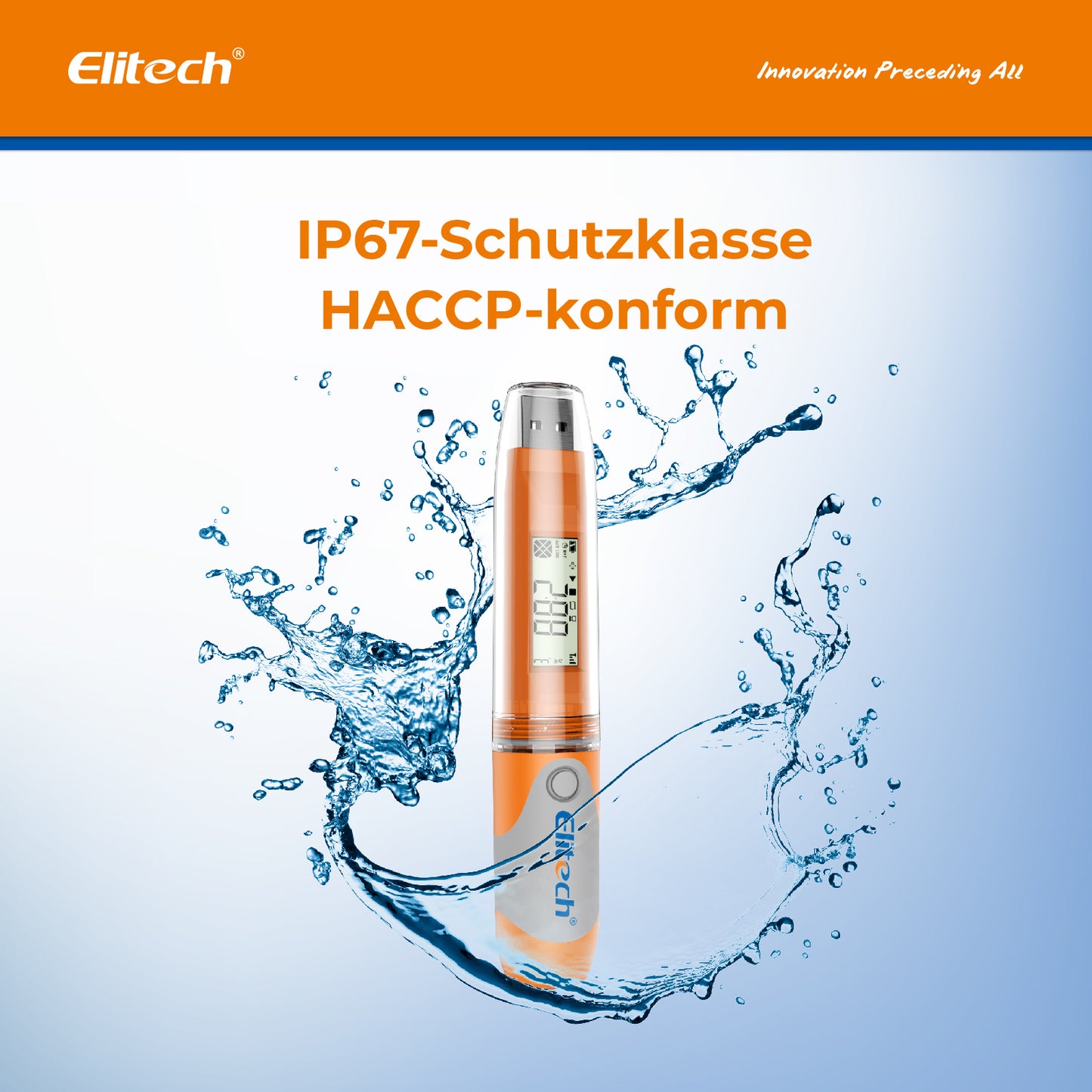 Elitech RC-51H USB-Datenlogger für Temperatur und Luftfeuchtigkeit, 32.000 Aufzeichnungen, PDF-Bericht, zertifizierte Kalibrierung